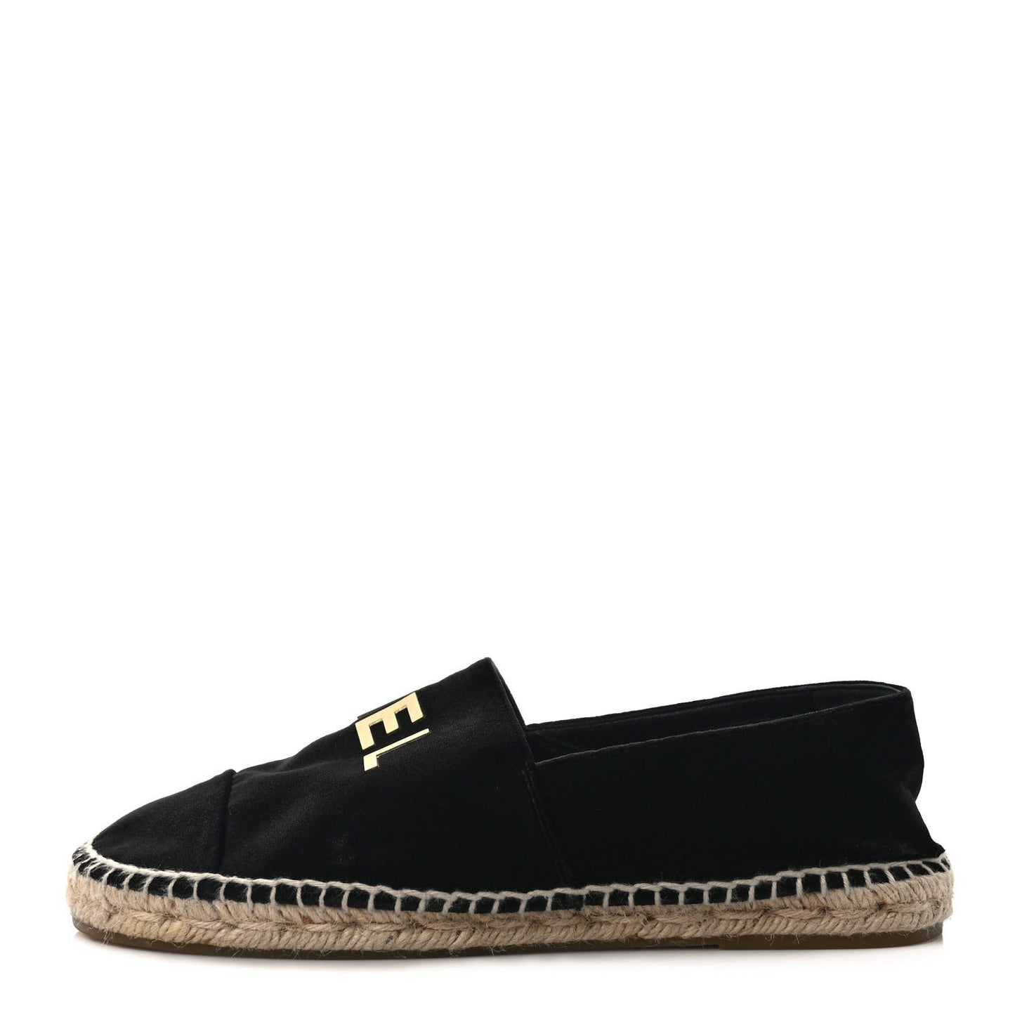 Velvet Logo Espadrilles 38 Black