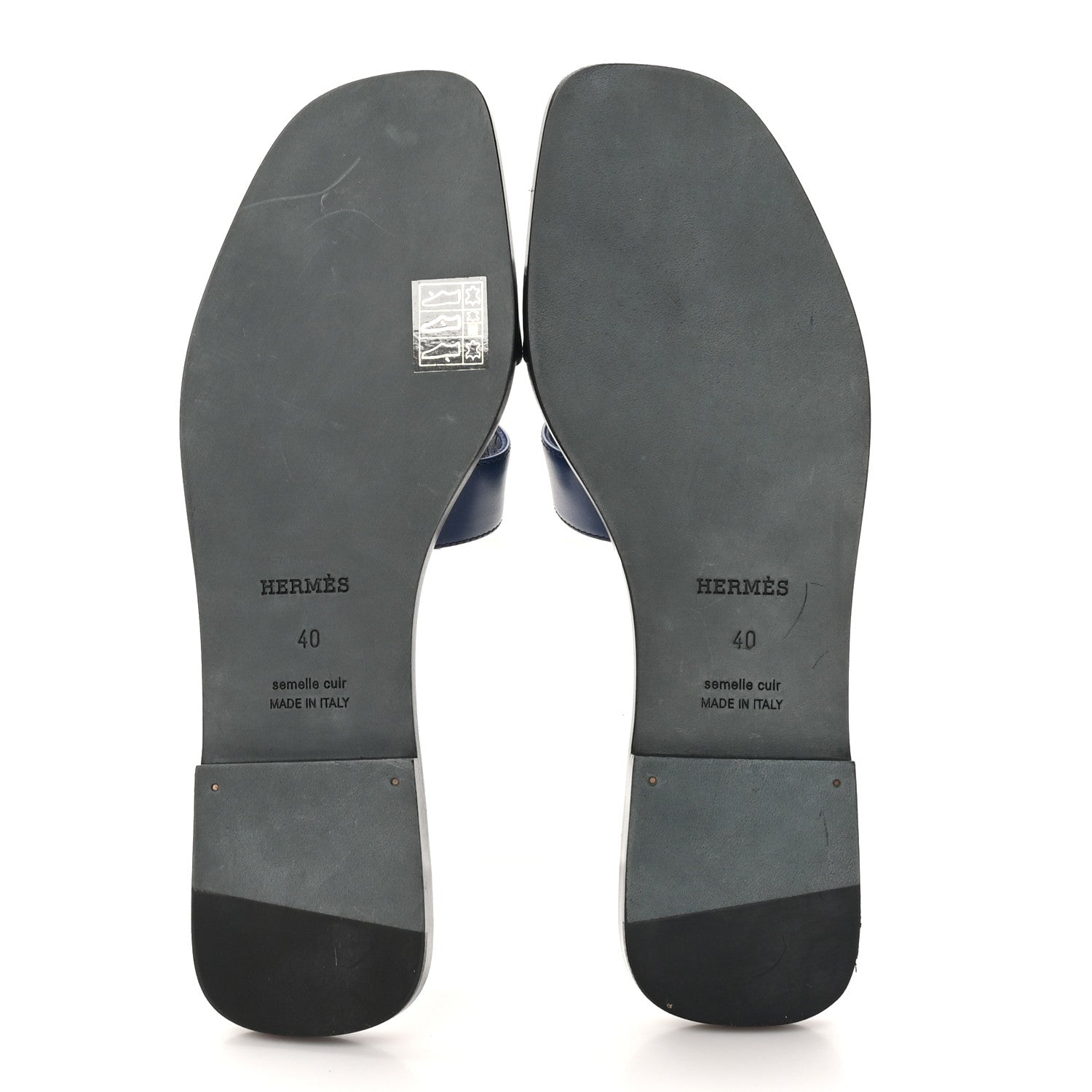 Hermes Swift Oran Sandals 40 Bleu Maritime 6 of 10