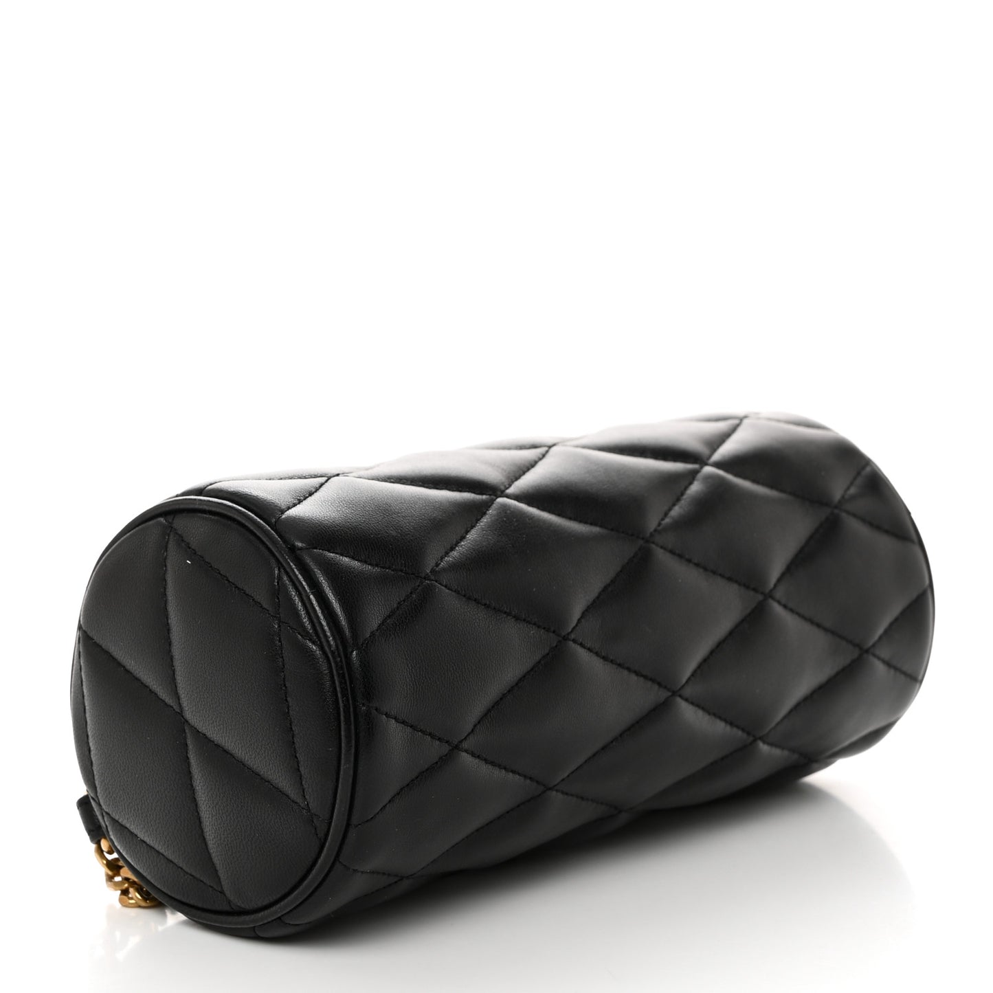 Lambskin Monogram Mini Sade Tube Bag Black