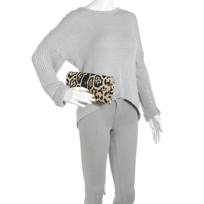 Saint Laurent Printed Canvas Leopard Muse Clutch 2 of 7