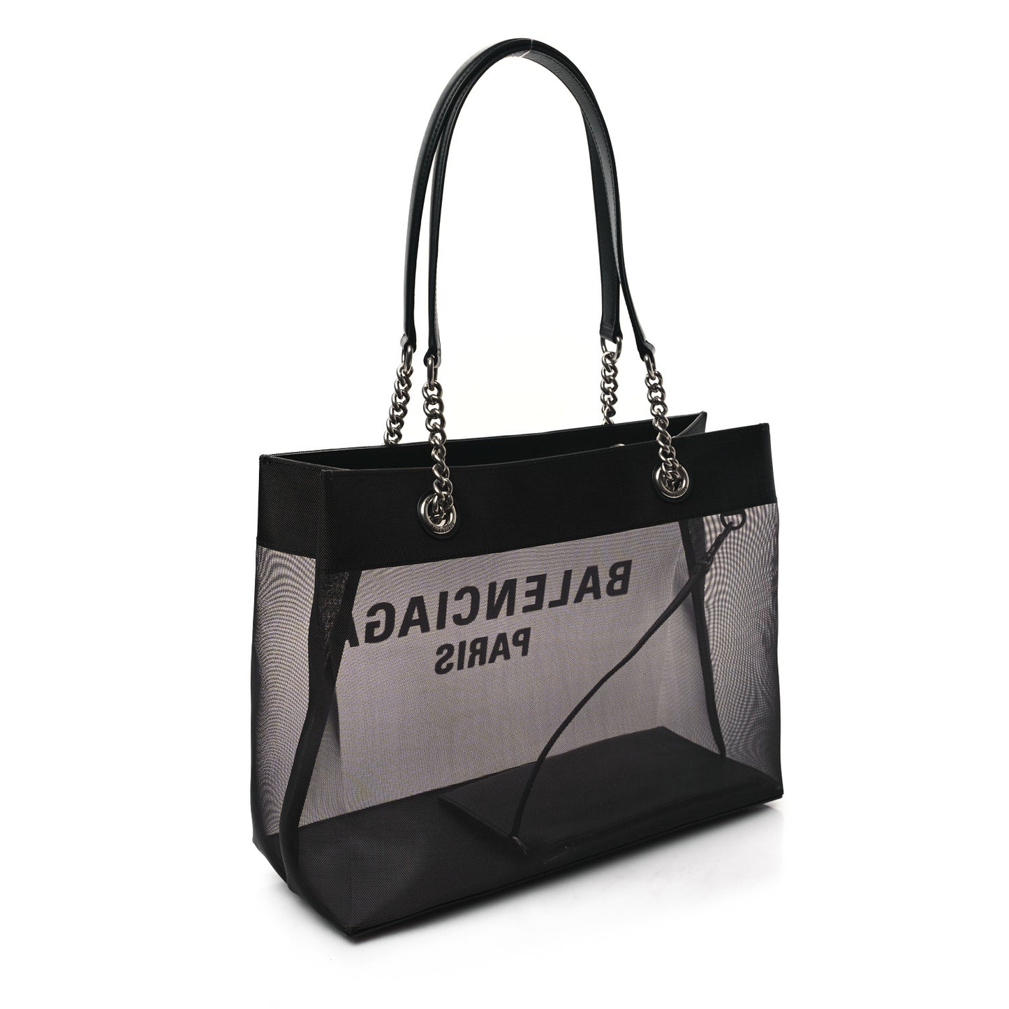 Nylon Mesh Duty Free Cabas Medium Tote Black