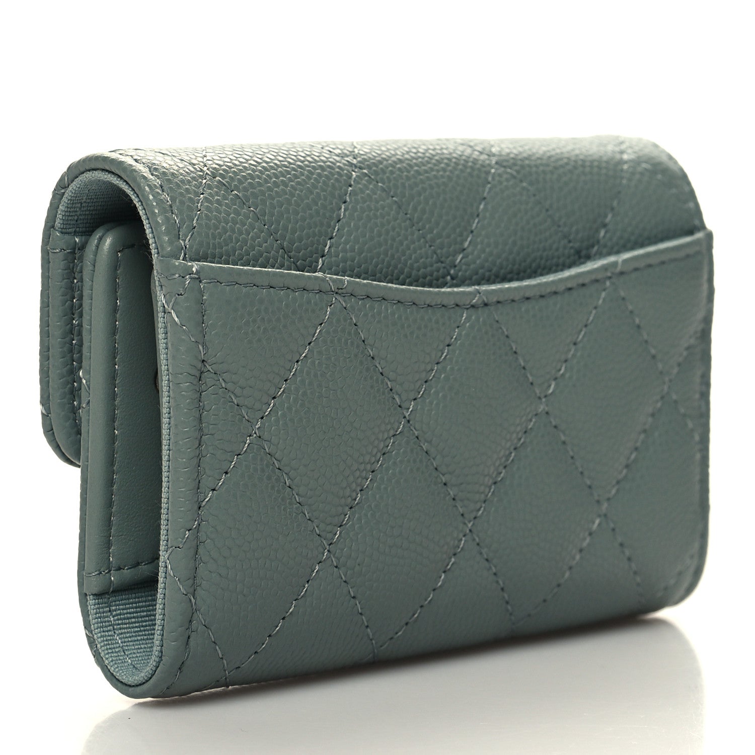 Chanel Caviar Quilted Classic 4 Key Holder Wallet Light Green 3 of 10