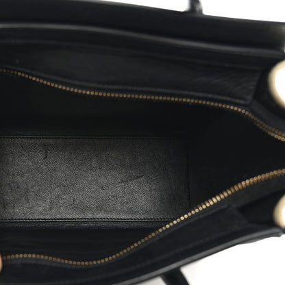 Celine Natural Canvas Smooth Calfskin Nano Luggage Navy 5 of 11