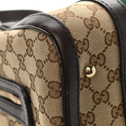 Gucci Monogram Vintage Web Small Boston Dark Brown 10 of 17
