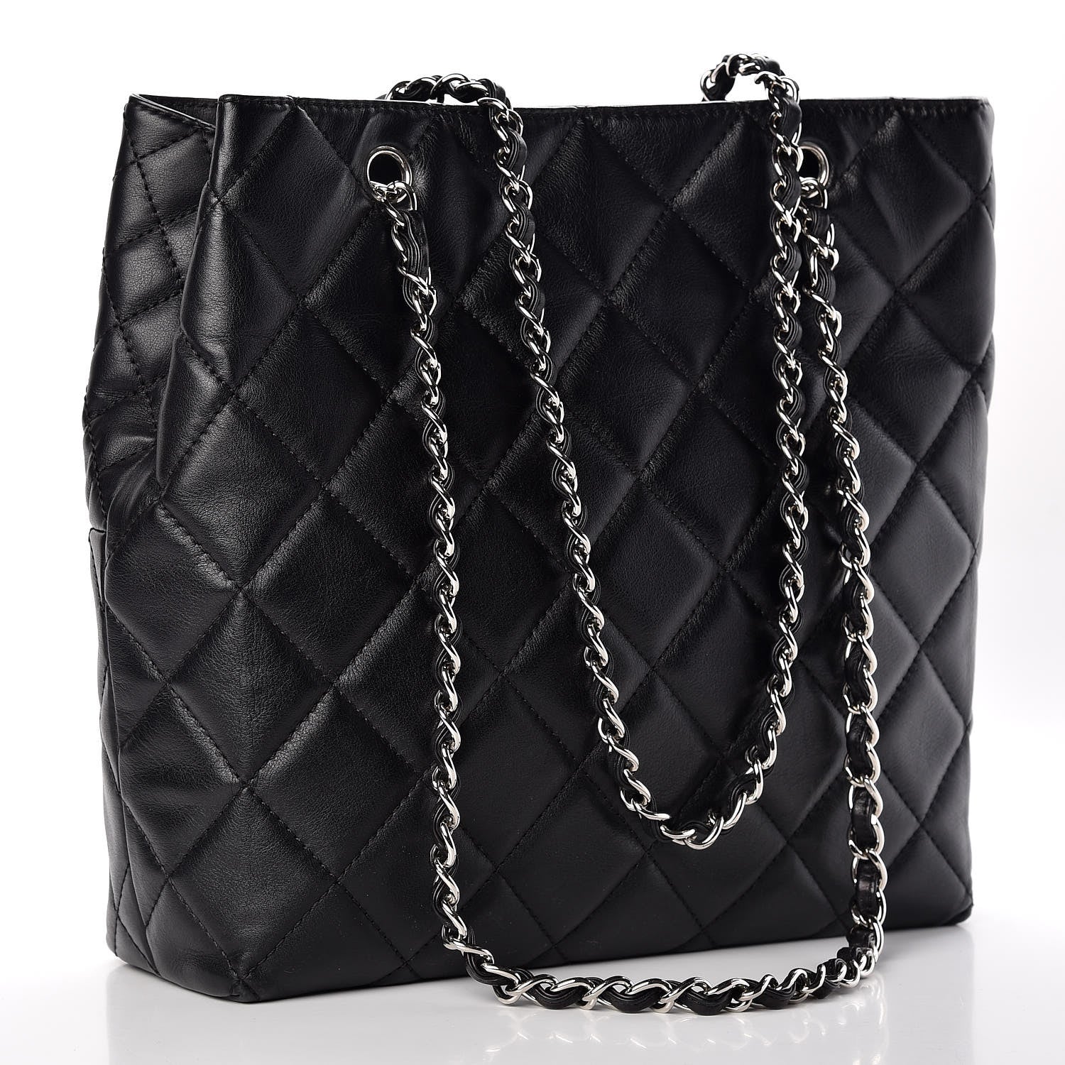 Chanel Calfskin Quilted In The Business North South Tote Black 3 of 15