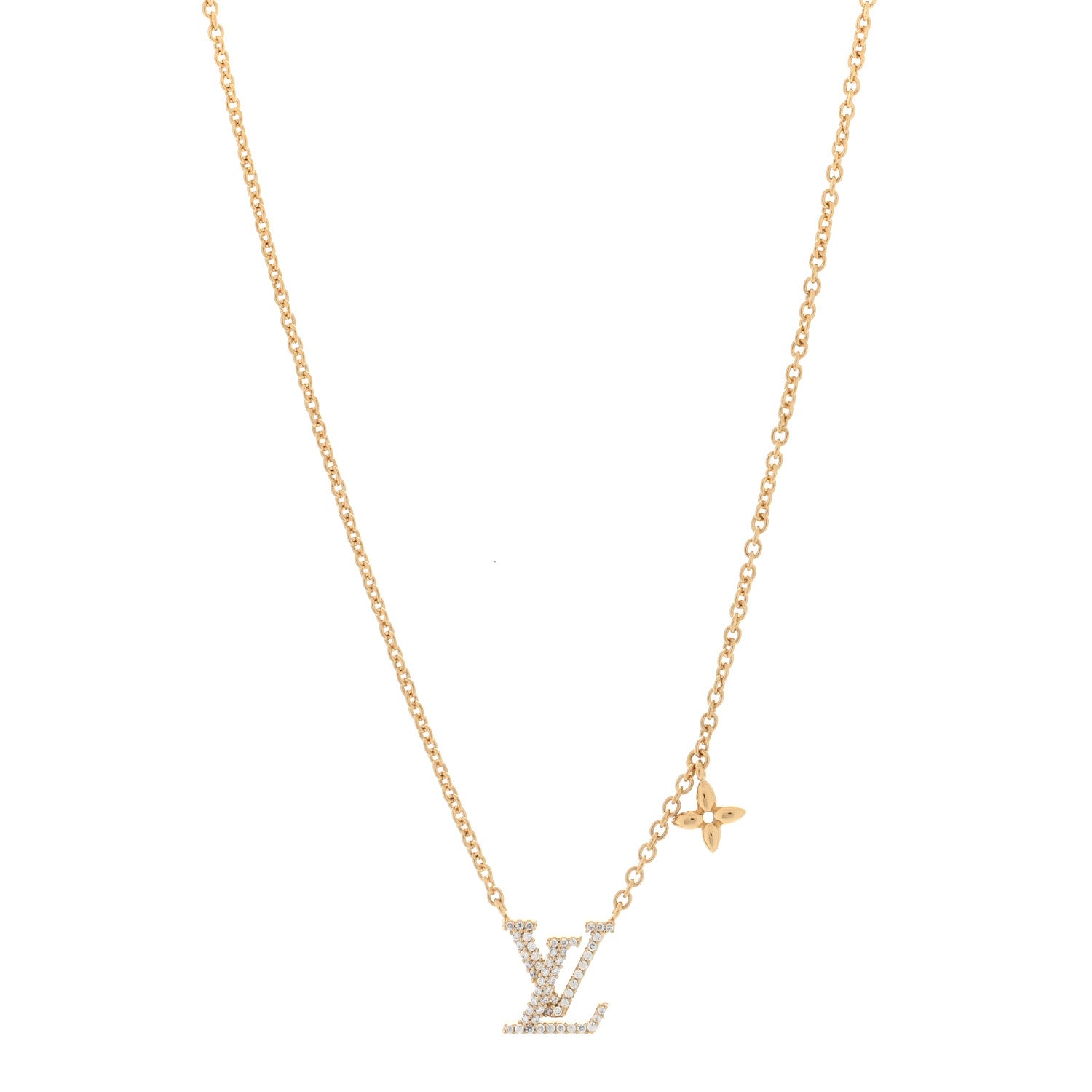Louis Vuitton Metal Crystal LV Iconic Necklace Gold 1 of 5