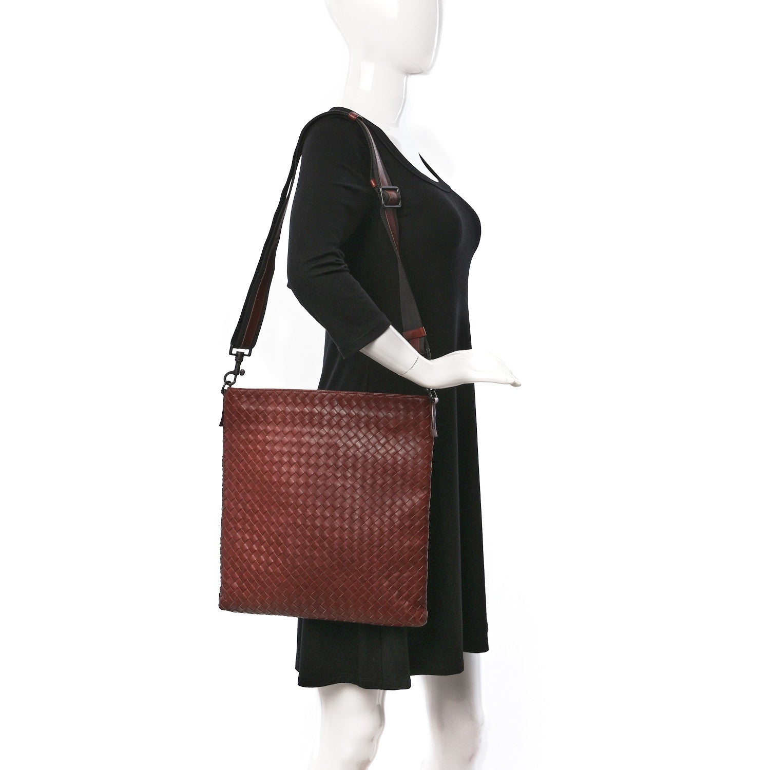 Bottega Veneta Nappa Intrecciato VN Crossbody Messenger Bag Rust 2 of 11