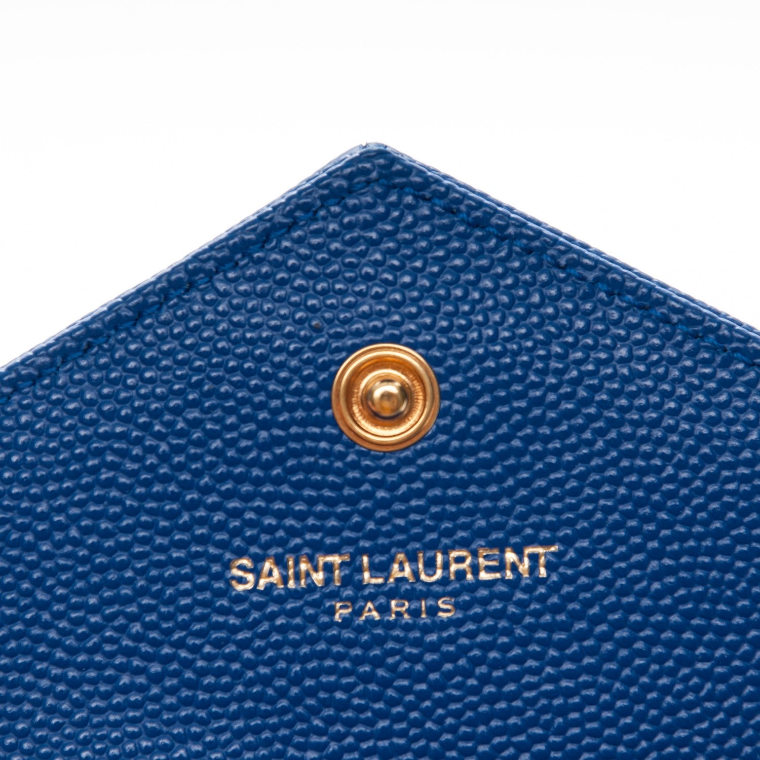 Saint Laurent Grain De Poudre Matelasse Chevron Small Monogram Envelope Wallet Royal Blue 5 of 7