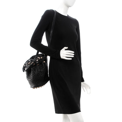 Alexander Wang Pebbled Lambskin Diego Bucket Black Rose Gold Hardware 2 of 7