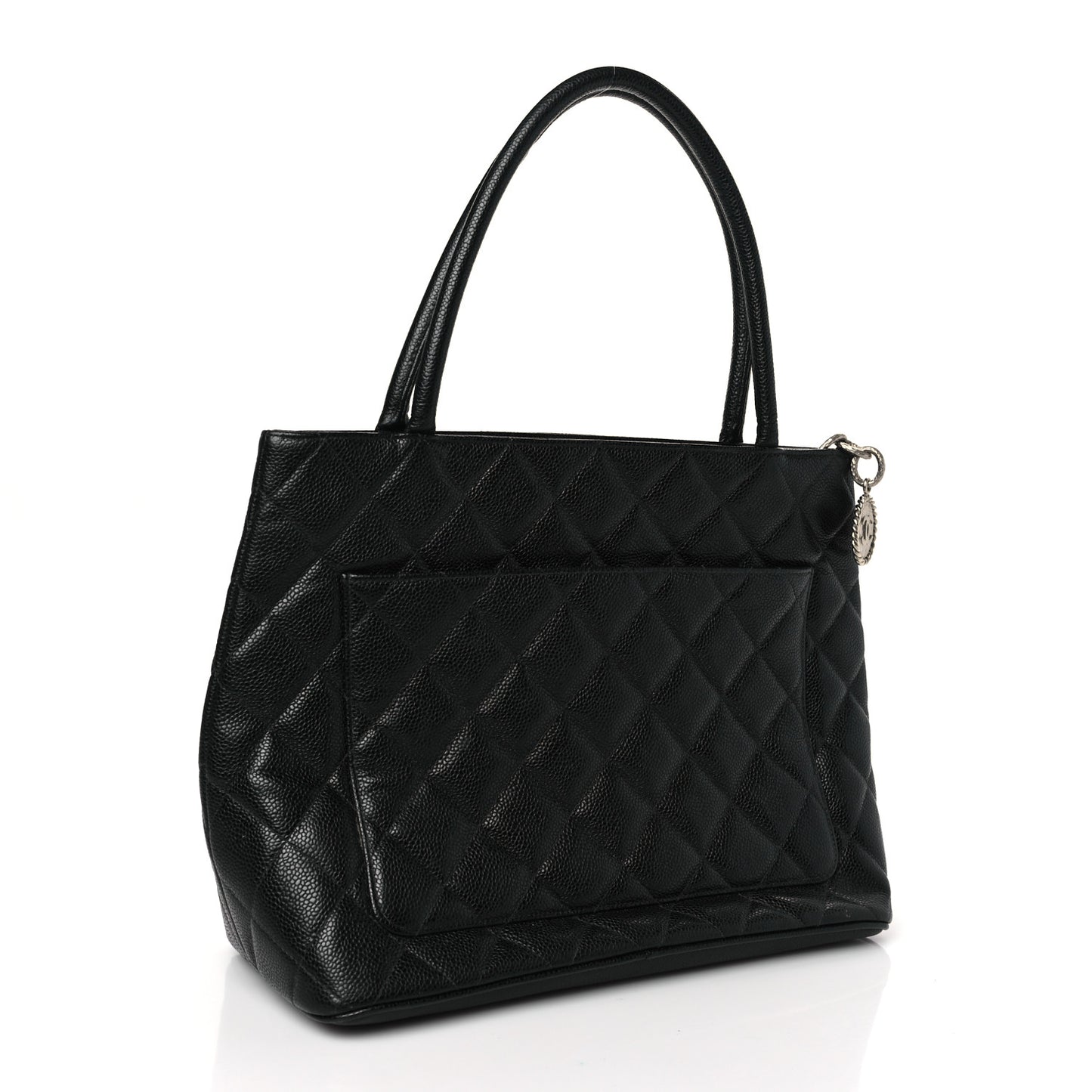 Caviar Quilted Medallion Tote Black