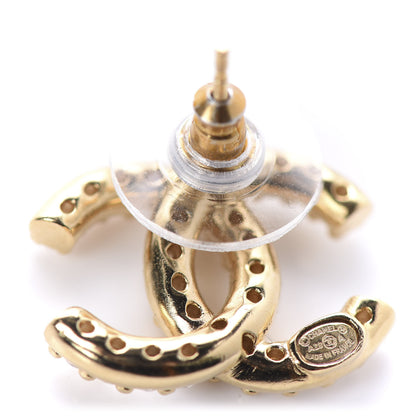Chanel Crystal CC Earrings Light Gold 4 of 5