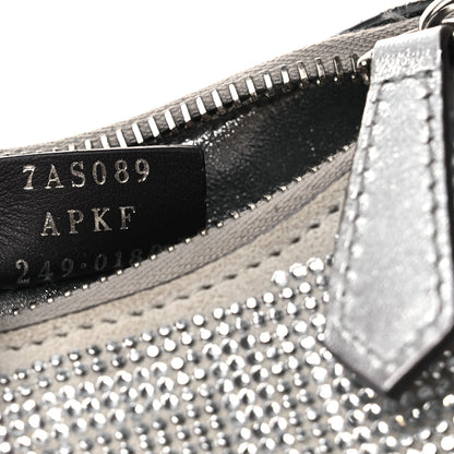 Fendi Crystal Vitello Laminato Suede FF Nano Fendigraphy Hobo Charm Grey 7 of 11