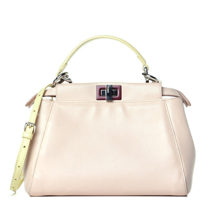 Fendi Nappa Colorblock Mini Peekaboo Iconic Satchel Plaster Banana Grigio Polvere 1 of 9