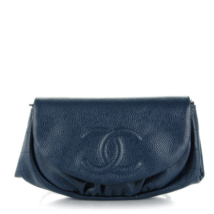 Chanel Caviar Half Moon Wallet On Chain WOC Navy Blue 1 of 9
