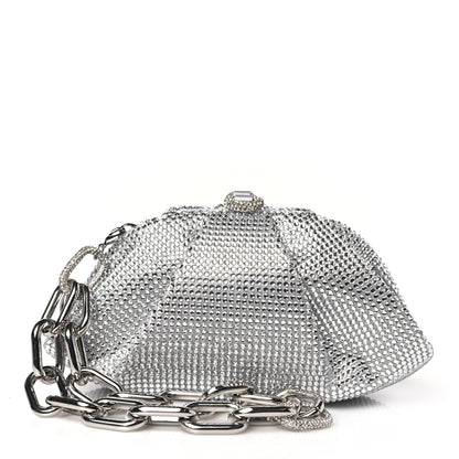 Judith Leiber Swarovski Crystal Satin Gemma Clutch Silver 1 of 8