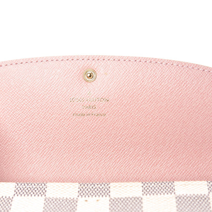 Louis Vuitton Damier Azur Emilie Wallet Rose Ballerine 6 of 7