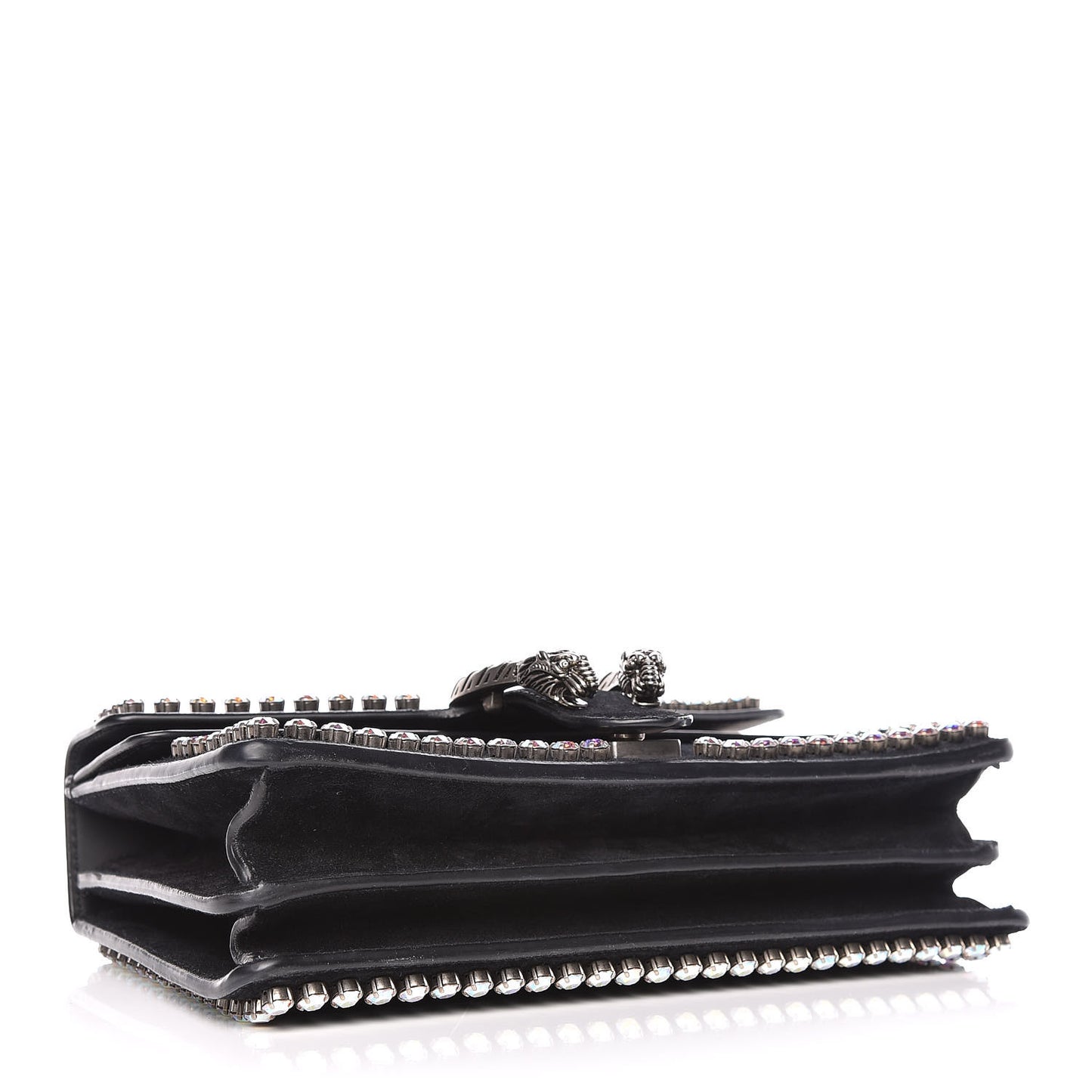 Suede Crystal Small Dionysus Shoulder Bag Black