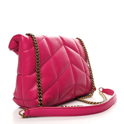 Saint Laurent Lambskin Quilted Toy Loulou Puffer Monogram Chain Satchel Bubblegum 3 of 10