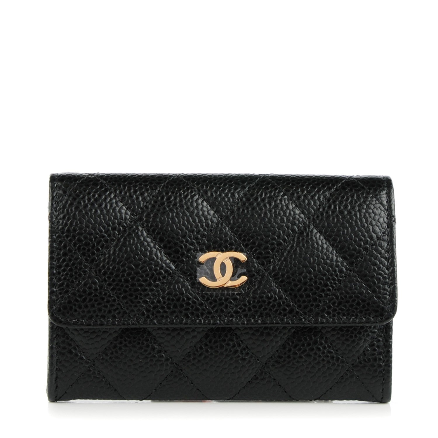 Chanel Caviar Quilted Flap Card Holder Black 1 of 8