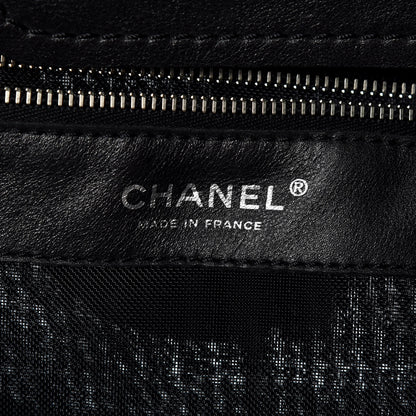 Chanel Calfskin Mesh Hidden Sequin CC Tote Black 8 of 9