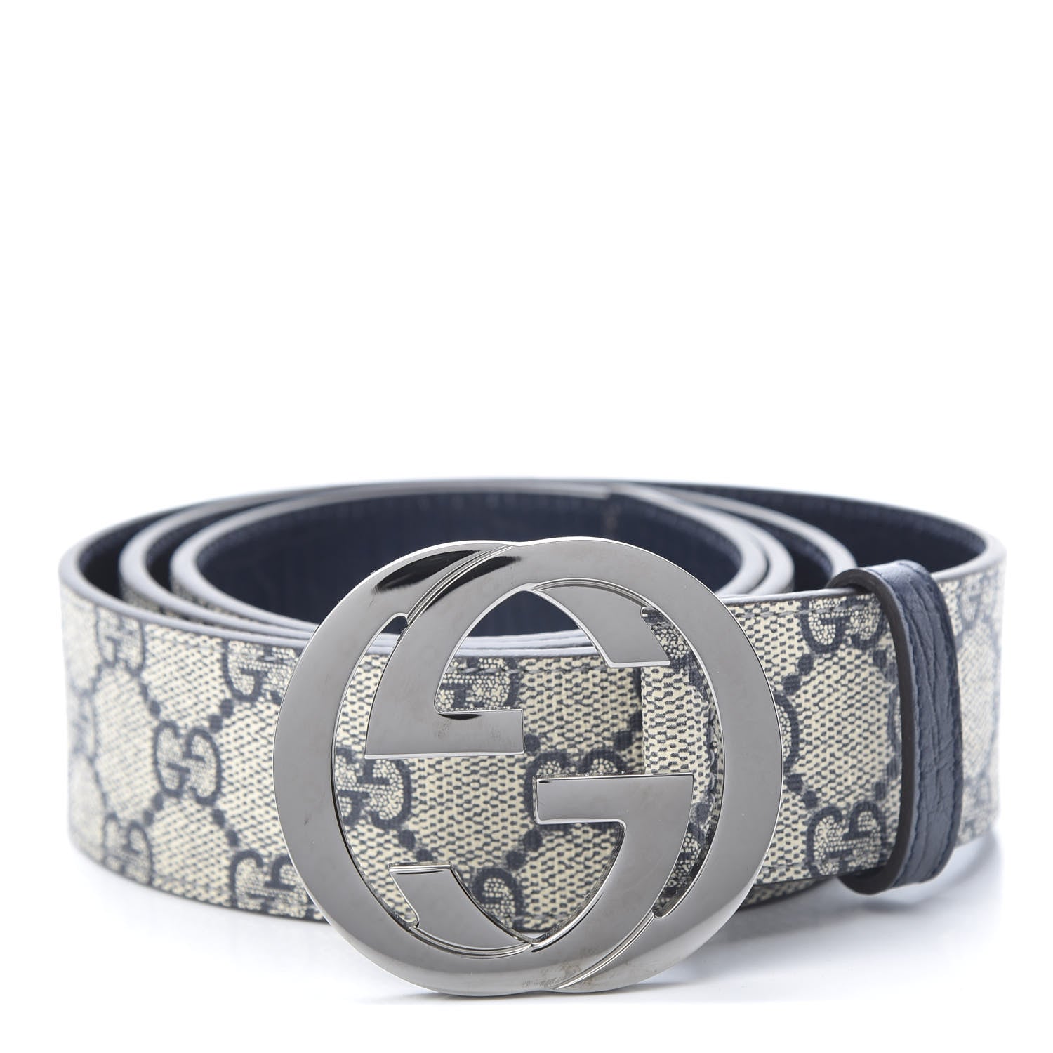 Gucci GG Plus Monogram Interlocking G Belt 105 42 Navy 1 of 5