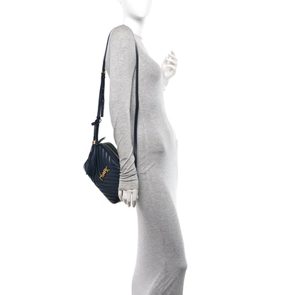 Saint Laurent Calfskin Matelasse Monogram Lou Camera Bag Deep Marine 2 of 10
