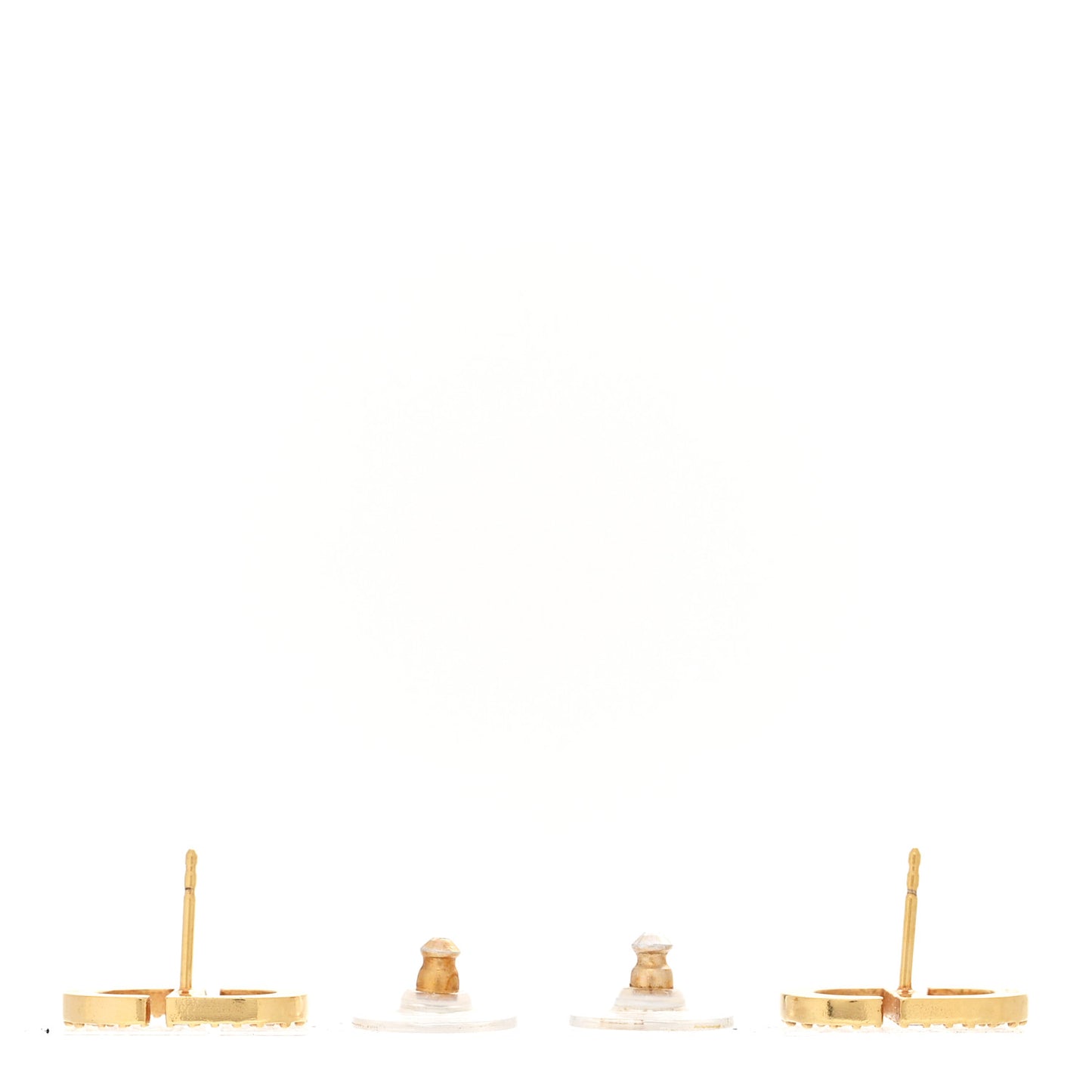 Crystal Petit CD Stud Earrings Gold