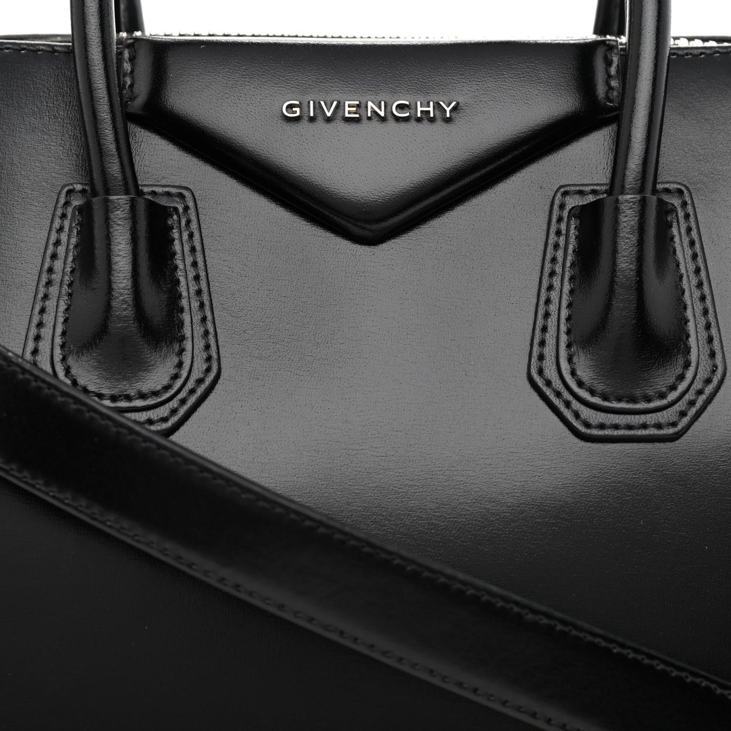 Shiny Lord Calfskin Small Antigona Black