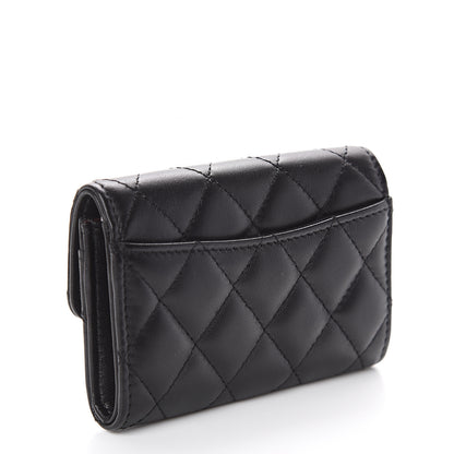 Chanel Lambskin Quilted Flap Card Holder Black 2 of 7