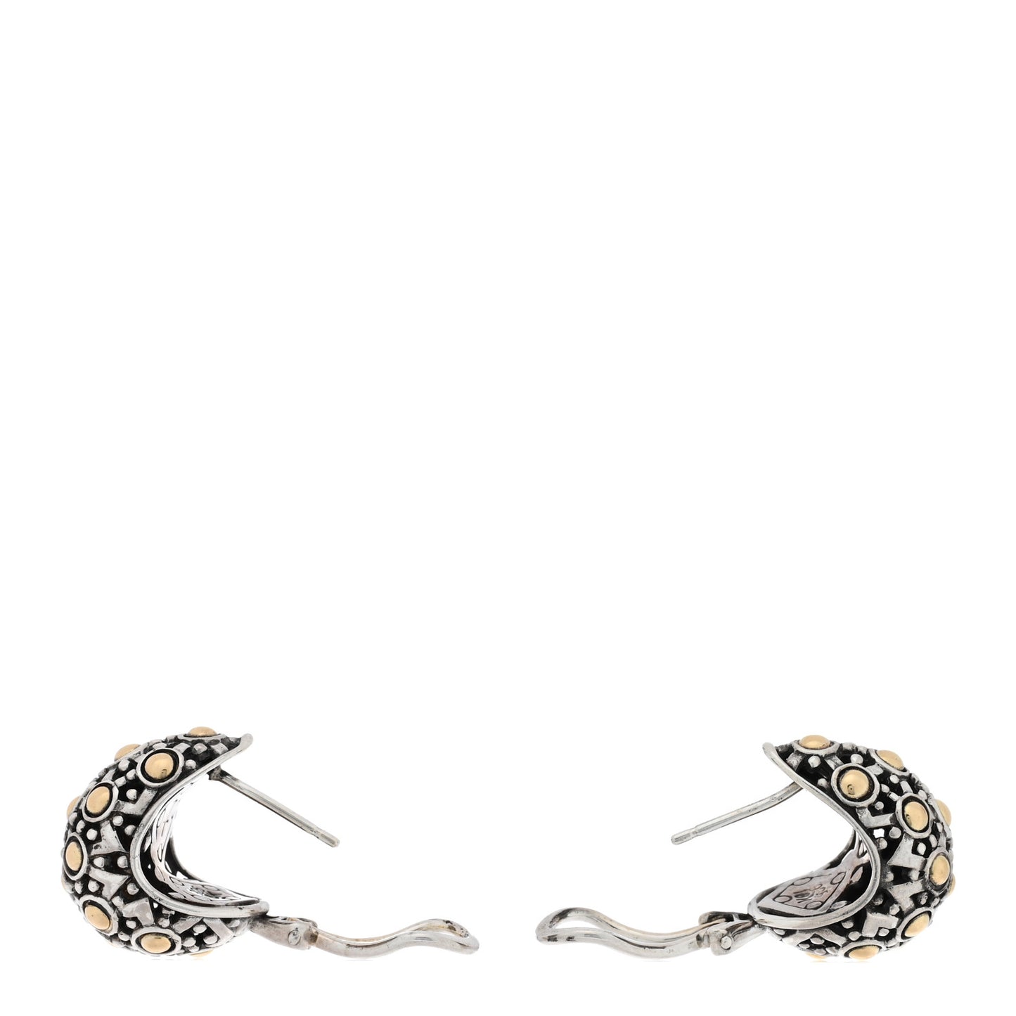 Sterling Silver 18K Yellow Gold Jaisalmer Dot Buddha Belly Earrings