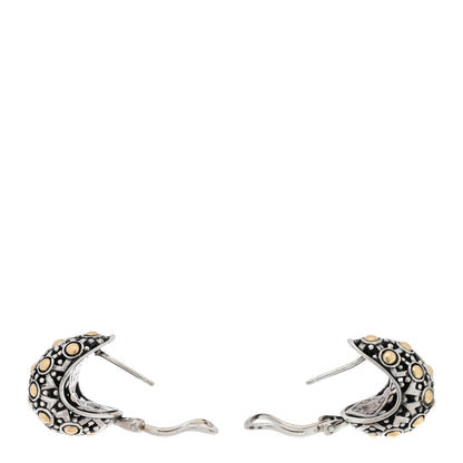 John Hardy Sterling Silver 18K Yellow Gold Jaisalmer Dot Buddha Belly Earrings 3 of 5