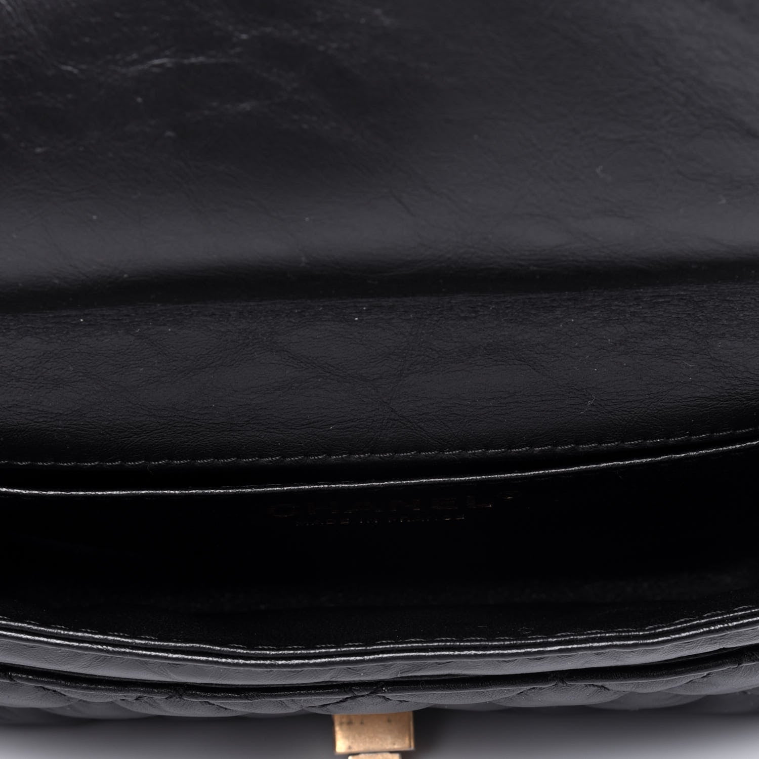 Chanel Aged Calfskin Quilted 2.55 Reissue Flap Belt Bag Clutch Black 5 of 14