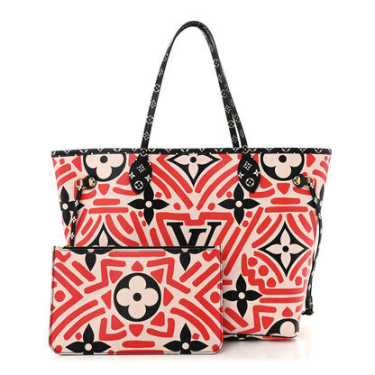 Louis Vuitton Monogram Giant Crafty Neverfull MM Creme Rouge Black 3 of 12