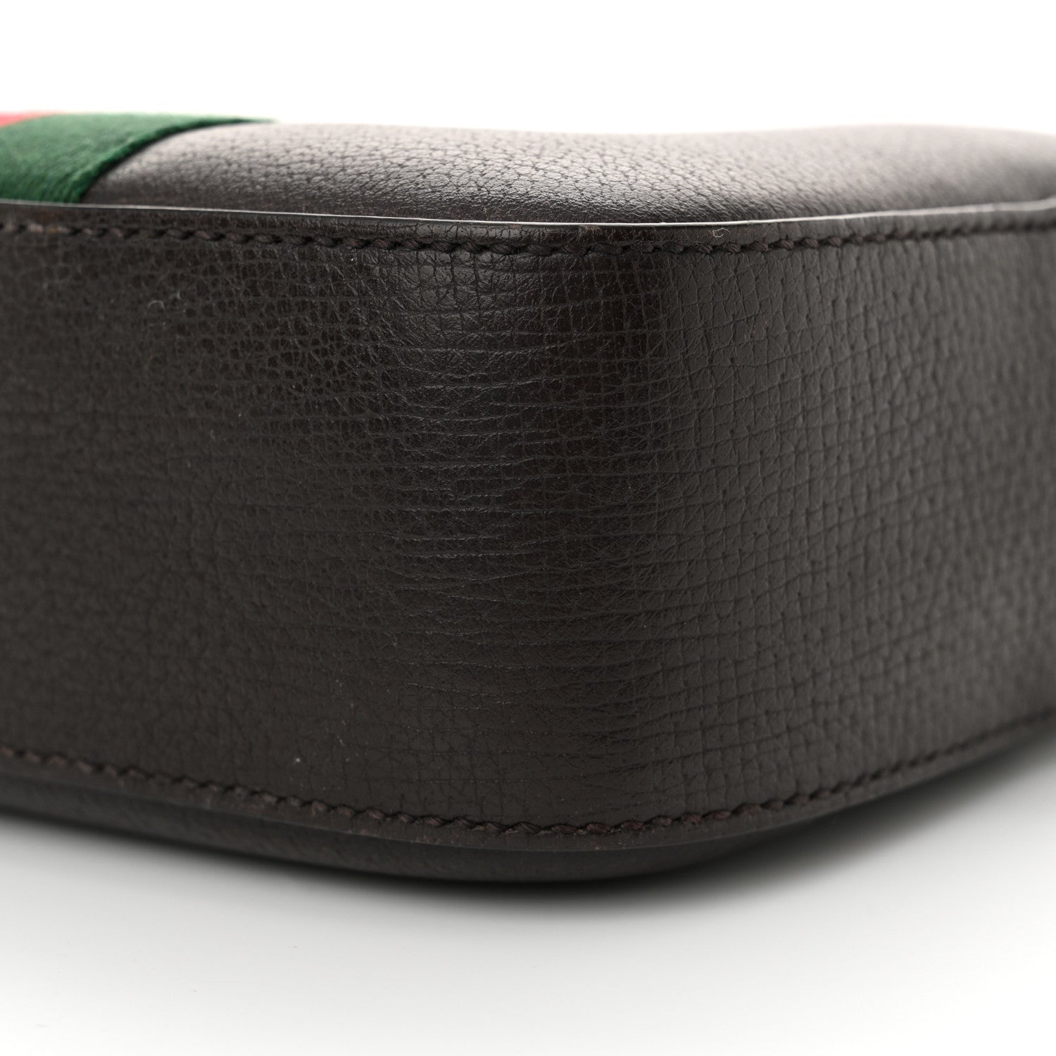Gucci Textured Calfskin Web Small Webby Bee Shoulder Bag Brown Coffee 10 of 13