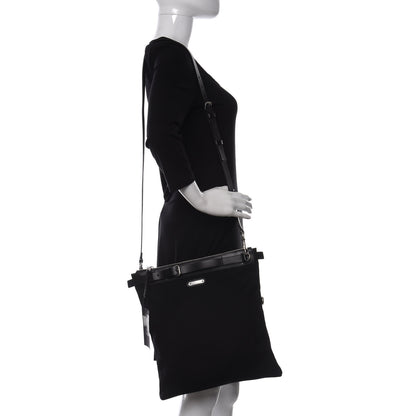 Saint Laurent Canvas Calfskin Belted Flat Messenger Bag Black 2 of 10