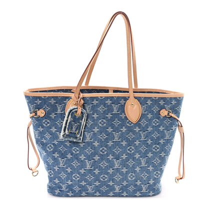 Louis Vuitton Monogram Denim Neo Neverfull MM Blue 1 of 11