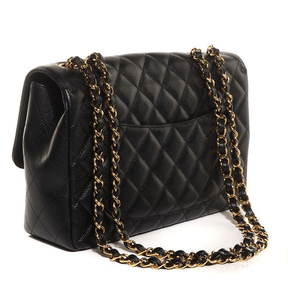 Chanel Caviar Jumbo Single Flap Black 4 of 10