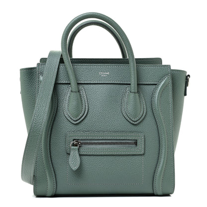 Celine Drummed Calfskin Nano Luggage Celadon 1 of 10