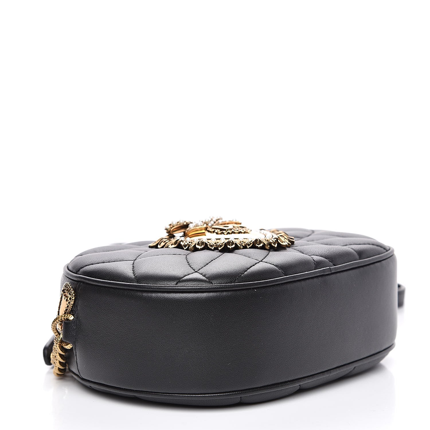 Dolce & Gabbana Smooth Calfskin Mini Devotion Camera Bag Black 4 of 10