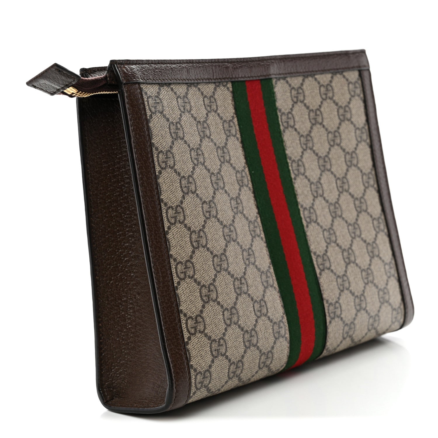 Gucci GG Supreme Monogram Web Ophidia Pouch Brown 3 of 9