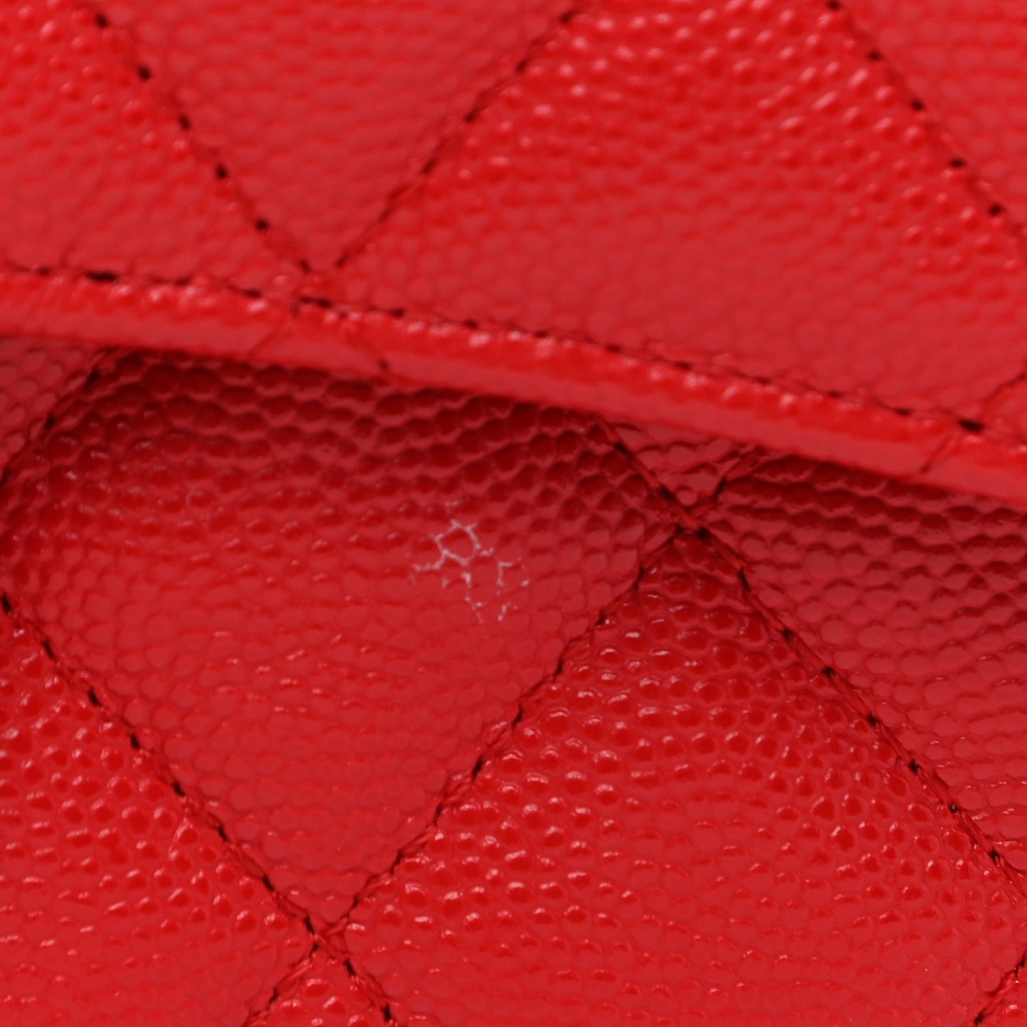 Caviar Quilted Flap Phone Holder With Chain Red