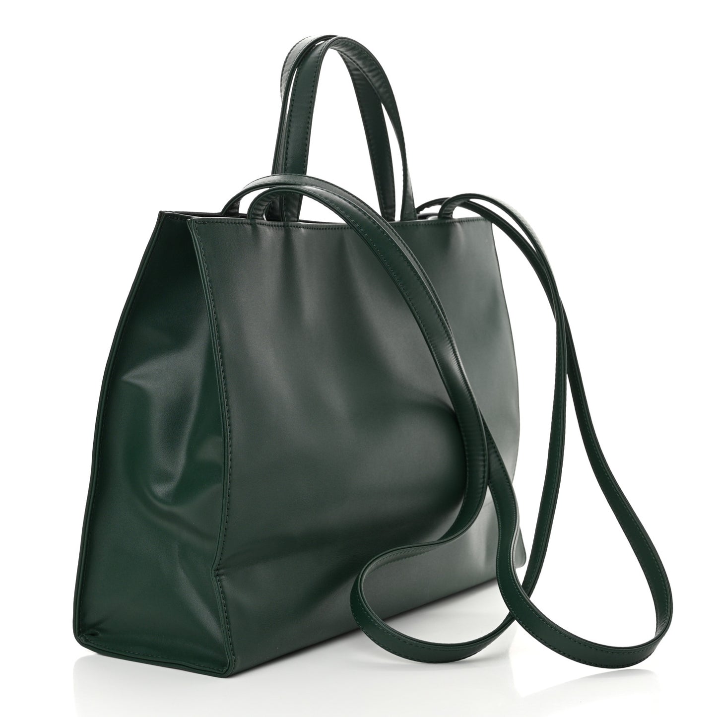 Vegan Leather Medium Shopping Bag Dark Olive