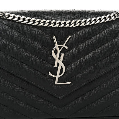 Saint Laurent Grain De Poudre Matelasse Chevron Monogram Chain Wallet Black 7 of 9