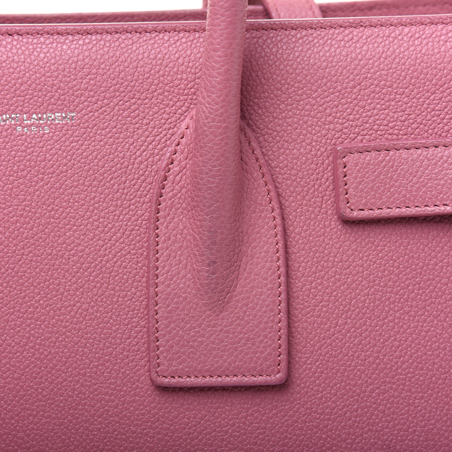 Saint Laurent Grained Calfskin Small Sac De Jour Dark Rose 26 of 33