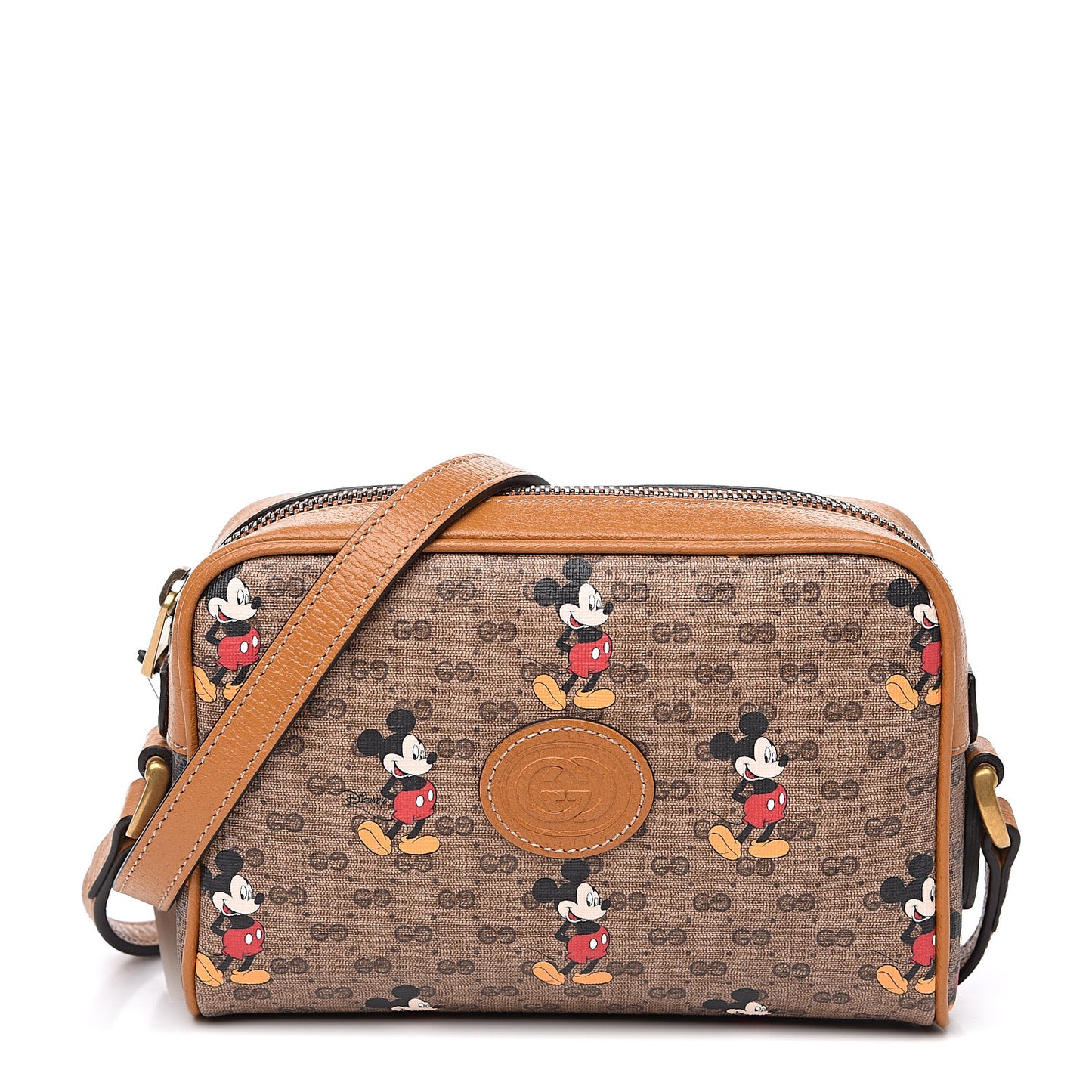 X DISNEY Mini Vintage GG Supreme Monogram Mickey Mouse Shoulder Bag Beige Vintage Sun Oil