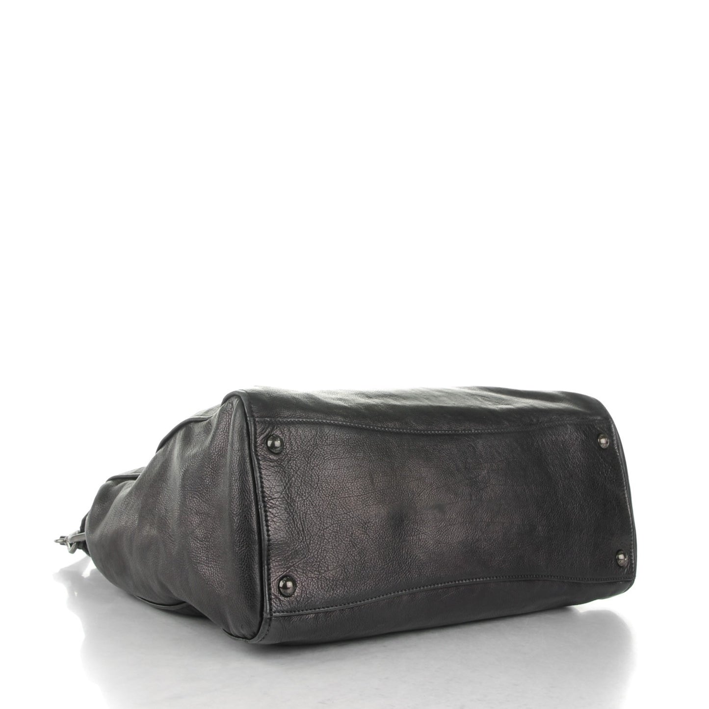 Glace Calf Shopping Tote Nero Black