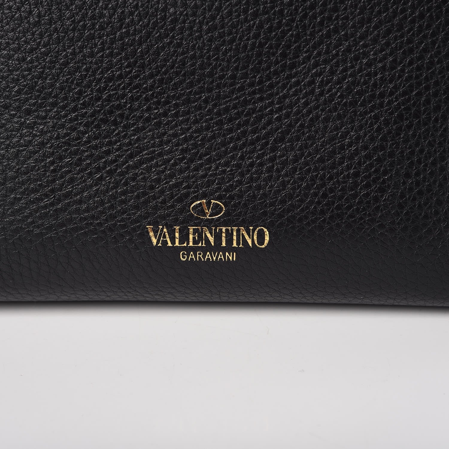 Valentino Garavani Pebbled Calfskin Rockstud Double Handle Cinch Tote Black 7 of 7