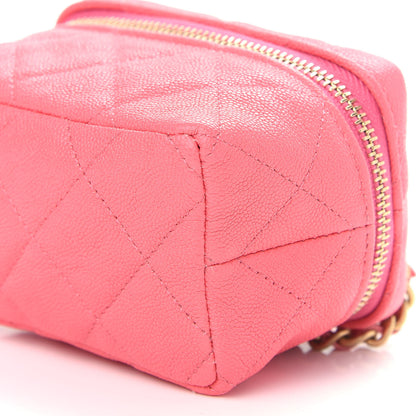 Chanel Caviar Quilted Mini Top Handle Vanity With Chain Pink 9 of 9
