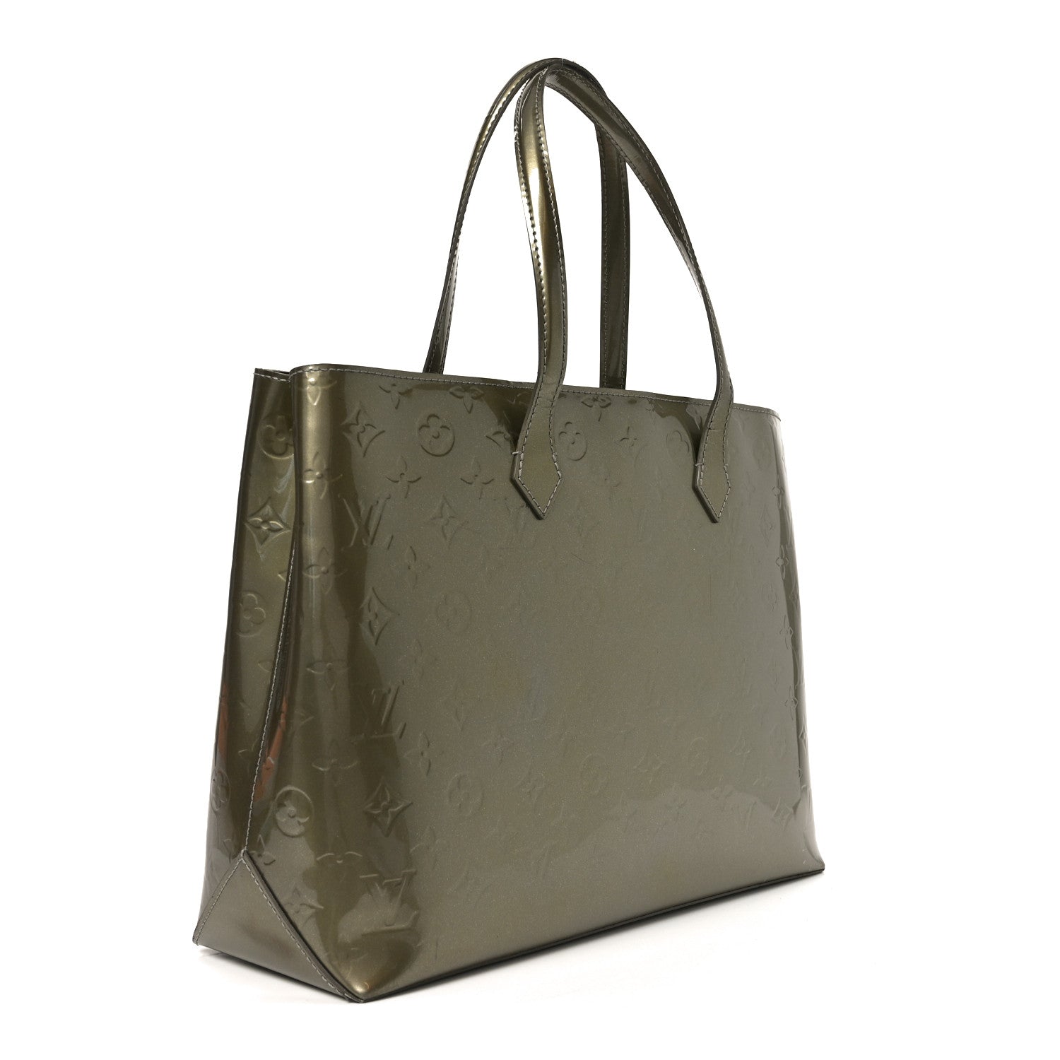 Louis Vuitton Vernis Wilshire MM Gris Art Deco 3 of 10
