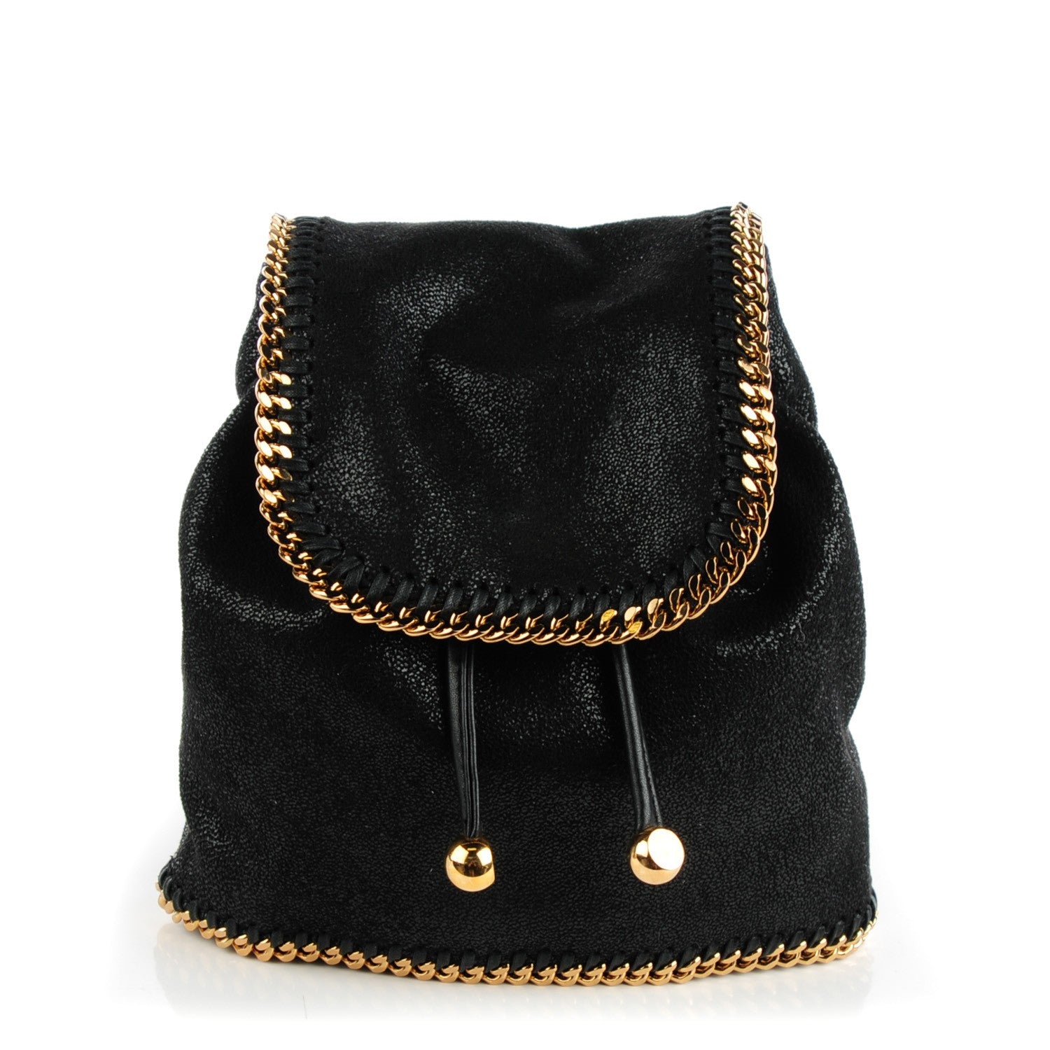 Stella McCartney Shaggy Deer Mini Falabella Backpack Black 1 of 9